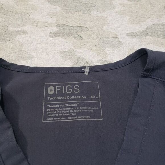 Figs Scrub Shirt‎ Womens 2XL Blue Short Sleeve Catarina One Pocket Medical - Picture 5 of 5